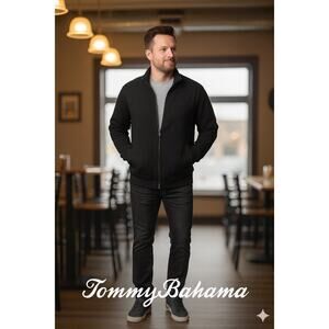 Tommy Bahama Solid Black Jacket Sz. M